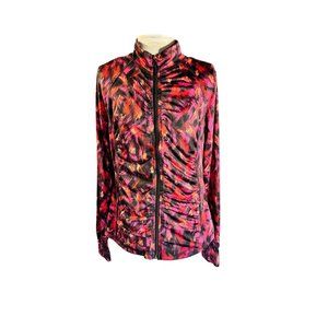 Exertek Zippered Work Out Jacket Women Size Petite Medium
